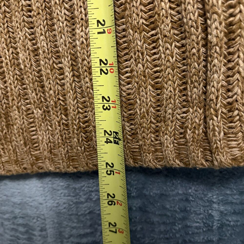 J.Crew Chunky Ribbed Turtleneck Sweater Camel Brown Cotton M Cozy Fall Preppy - Picture 7 of 7